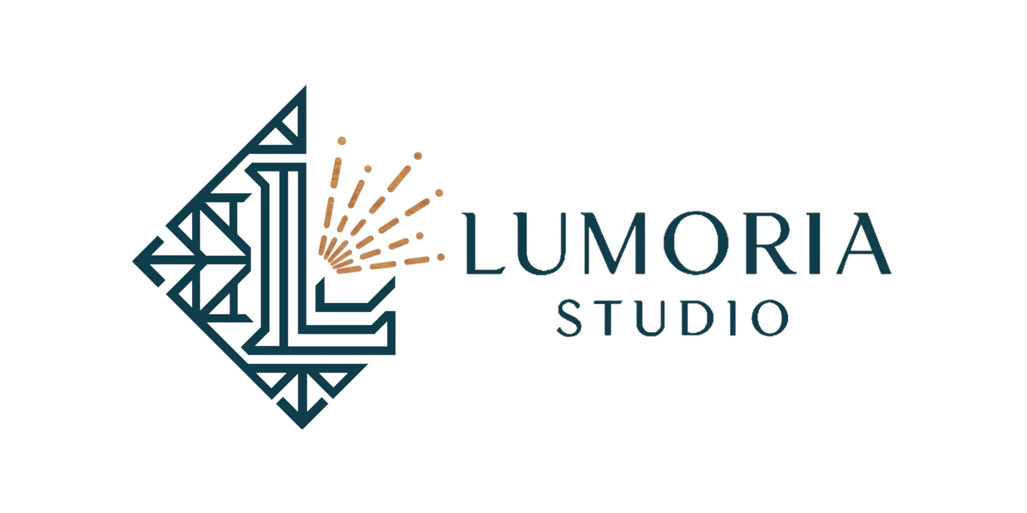 Lumoria Studio - Logo firmy specjalizującej się w precyzyjnym grawerowaniu laserowym i dekoracjach ze sklejki